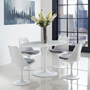 Lippa 60" Oval-Shaped Artificial Marble Dining Table by Modway Furniture