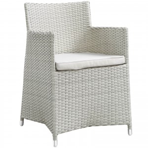 Junction Outdoor Patio Armchair, Gray + White by Modway Furniture