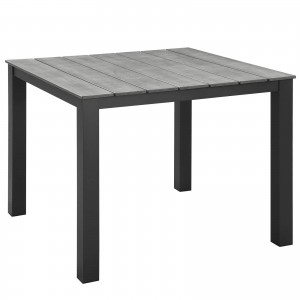 Maine 40" Outdoor Patio Dining Table, Brown + Gray by Modway Furniture
