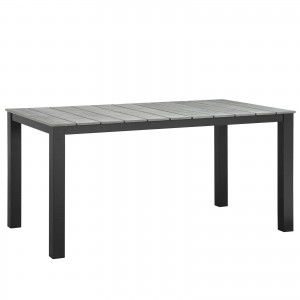 Maine 63" Outdoor Patio Dining Table, Brown + Gray by Modway Furniture