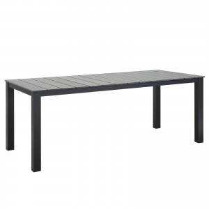 Maine 80" Outdoor Patio Dining Table, Brown + Gray by Modway Furniture