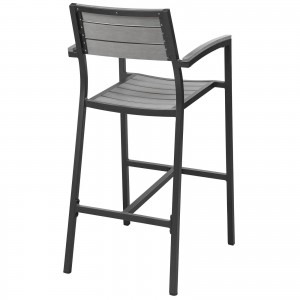 Maine Outdoor Patio Bar Stool, Brown + Gray by Modway Furniture