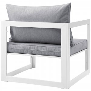 Fortuna Outdoor Patio Armchair, White + Gray by Modway Furniture