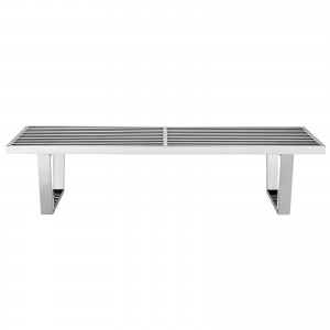 Sauna 5' Stainless Steel Bench, Silver by Modway Furniture