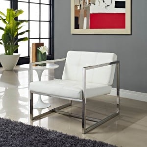 Hover Lounge Chair, White by Modway Furniture