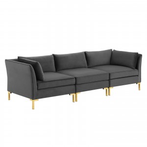 Ardent Performance Velvet Sofa, Gray by Modway Furniture