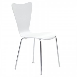 Ernie Dining Side Chair, White by Modway Furniture
