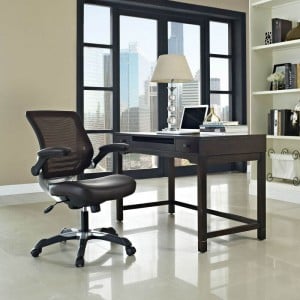 Edge Vinyl Office Chair, Brown by Modway Furniture