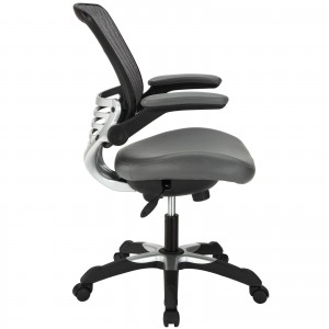 Edge Vinyl Office Chair, Gray by Modway Furniture