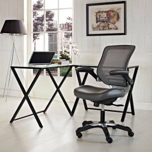 Edge Vinyl Office Chair, Gray by Modway Furniture