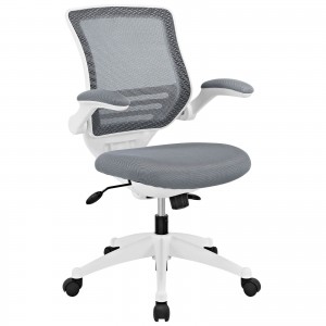 Edge White Base Office Chair, Gray by Modway Furniture