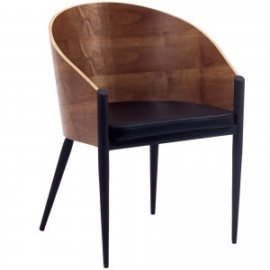 Cooper Vinyl/Wood Dining Armchair by Modway Furniture