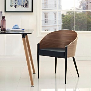 Cooper Vinyl/Wood Dining Armchair by Modway Furniture
