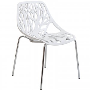 Stencil Dining Side Chair, White by Modway Furniture