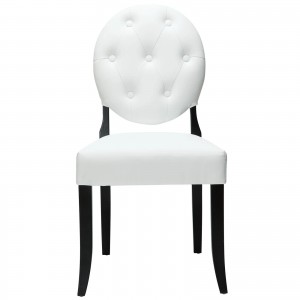 Button Dining Side Chair, White by Modway Furniture