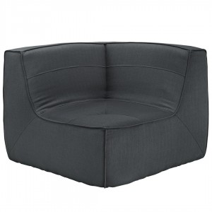 Align Tufted Fabric Corner Chair, Charcoal by Modway Furniture