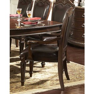 Palace Classic Leather/Wood Dining Arm Chair by Homelegance