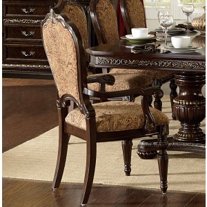 Russian Hill Classic Fabric/Wood Dining Arm Chair by Homelegance