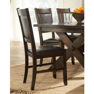 Roy Classic Vinyl/Wood Dining Chair by Homelegancee