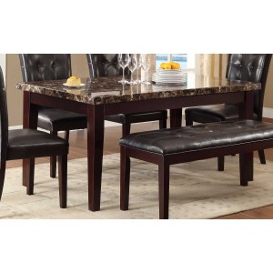 Teague Classic Rectangular Faux Marble/Wood Dining Table by Homelegance