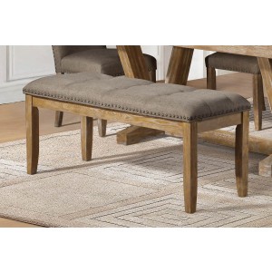 Jemez Rustic Fabric/Wood Dining Bench by Homelegance