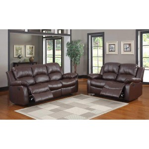 Cranley 2pc Living Room Set, Brown Bonded Leather by Homelegance