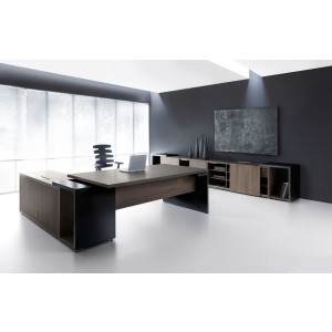 Mito Executive Composition 3, Dark Sycamore by MDD Office Furniture