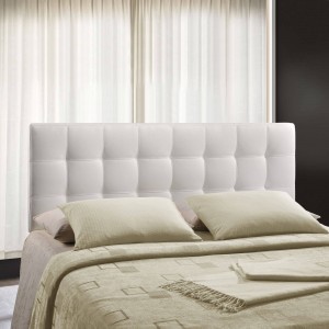 Lily Queen Vinyl Headboard, White by Modway Furniture