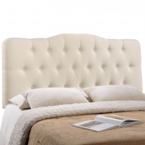 Annabel King Fabric Headboard, Ivory by Modway Furniture