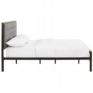 Mia Full Fabric Bed, Brown + Gray by Modway Furniture