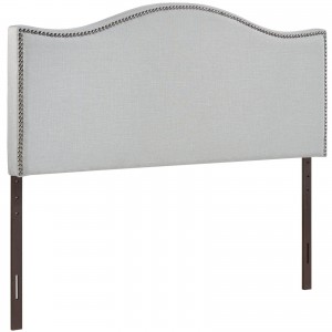 Curl Queen Nailhead Upholstered Headboard, Gray by Modway Furniture