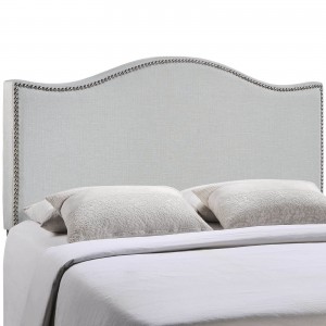 Curl King Nailhead Upholstered Headboard, Gray by Modway Furniture