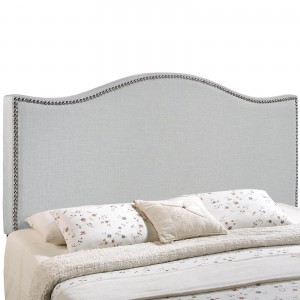 Curl King Nailhead Upholstered Headboard, Gray by Modway Furniture