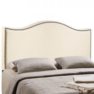 Curl Full Nailhead Upholstered Headboard, Ivory by Modway Furniture