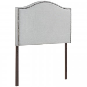 Curl Twin Nailhead Upholstered Headboard, Gray by Modway Furniture