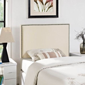 Region Twin Nailhead Upholstered Headboard, Ivory by Modway Furniture