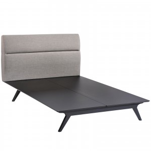 Addison King Fabric Platform Bed, Black/Gray by Modway Furniture