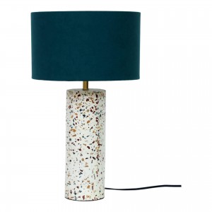 Terrazzo Cylinder Concrete/Iron/Cotton Table Lamp by MOE'S