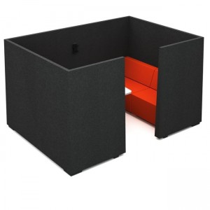 Jazz Silent Box with 5Acoustic Walls, Desk, Monitor Holder, Power Socket, MDF Legs by NARBUTAS