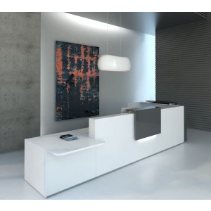 TERA L Shaped Reception Desk w/Counter Top by MDD Office Furniture