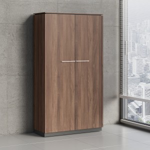 Status Tall Office Wardrobe/Storage Cabinet w/Slide Out Hanger, Lowland Nut by MDD Office Furniture