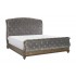 Rachelle Fabric/Wood Bed/Wood Veneer Tufted Bed, King Size, Weathered Pecan by Homelegance
