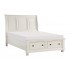 Laurelin Wood Seigh Platform Bed w/ Storage, Queen Size, White by Homelegance