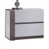 Manila Left 2-Drawer Nightstand, Gloss White/Grey by Chintaly Imports