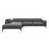 Luzzi 116-inch Premium Italian Leather Left Arm Chaise Sectional, Dakota Warm Mineral Grey by Kansole Furniture