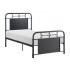 Blanchard Metal Platform Bed, Twin Size, Mottled Silver by Homelegance