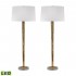 Mercury Glass Candlestick LED Lamp (Set of 2), Gold & White by ELK Home