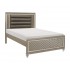Loudon Leatherette/Mirrored/Wood Platform Bed w/ LED Lighting, Full Size, Champagne by Homelegance
