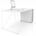 Air 62.9-inch Straight Office Desk w/Cable Port & Open Cupboard by NARBUTAS