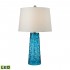 Hammered Glass LED Table Lamp, Blue by ELK Home